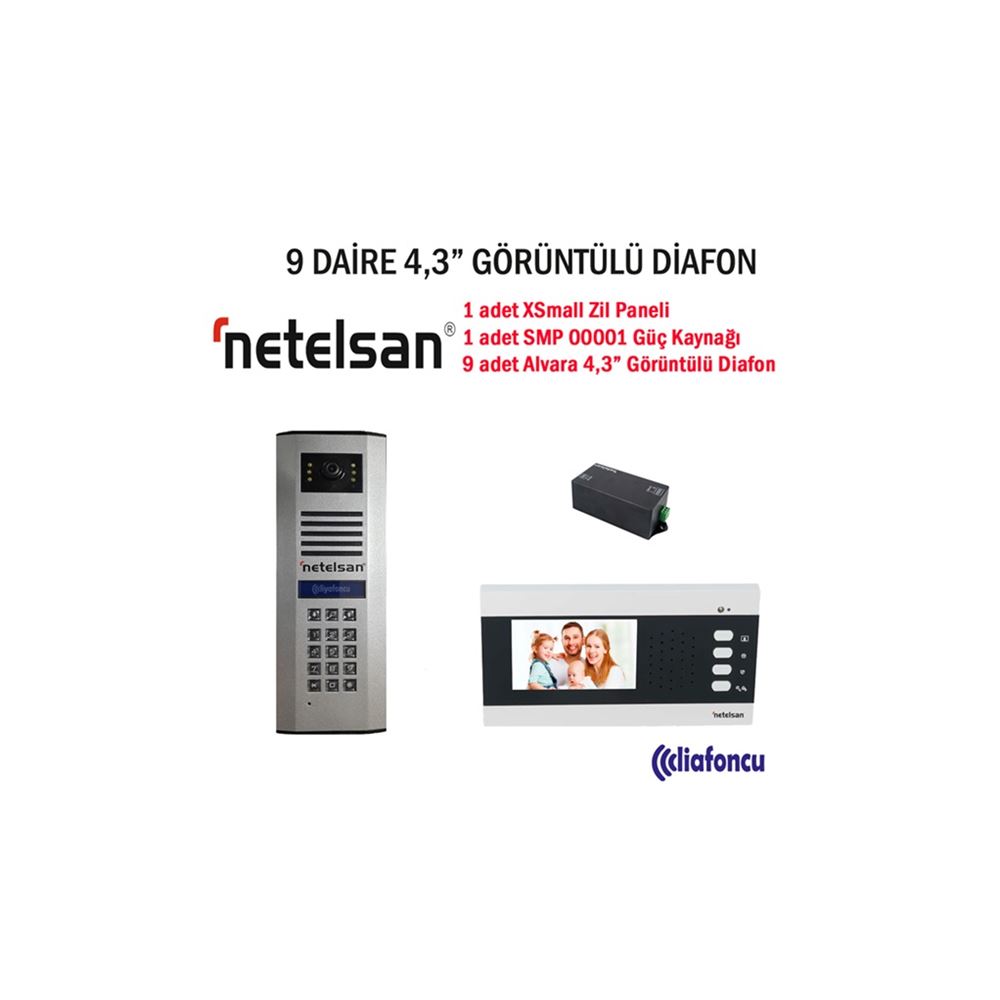 9 Daire Netelsan 4.3 inç Görüntülü Diafon Fiyatı