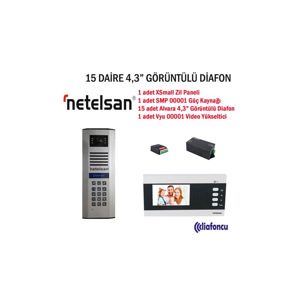 15 Daire Netelsan 4.3 inç Görüntülü Diafon Fiyatı