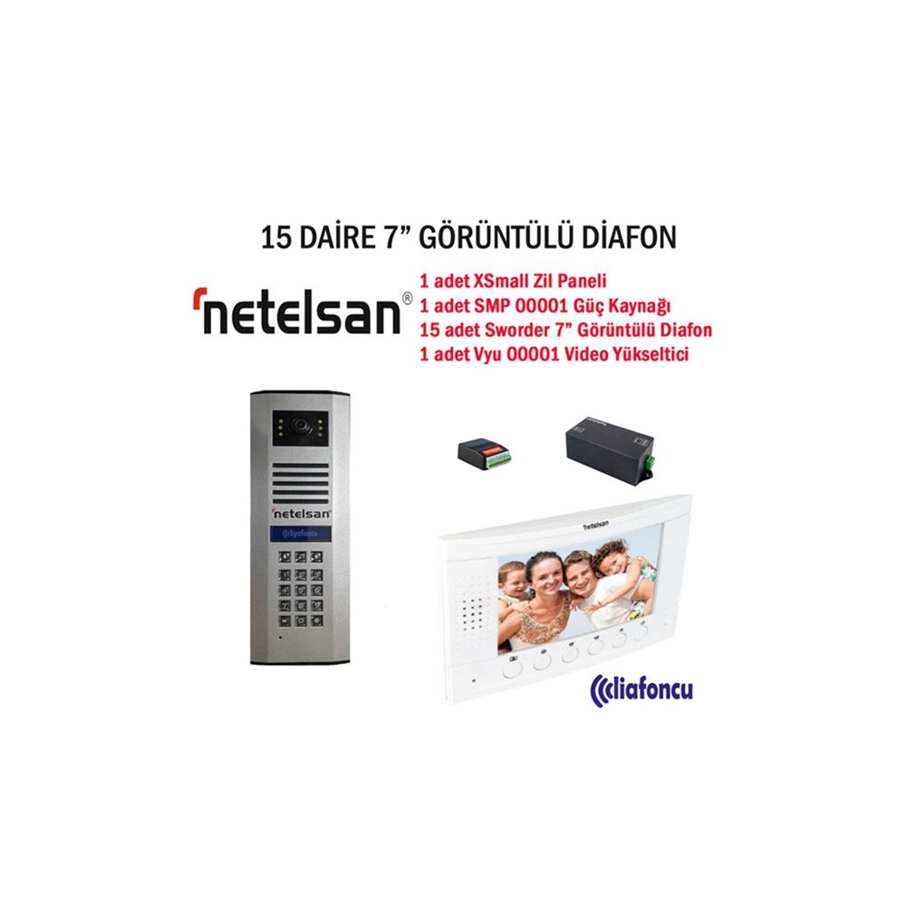 15 Daire Netelsan 7 inç Görüntülü Diafon Fiyatı